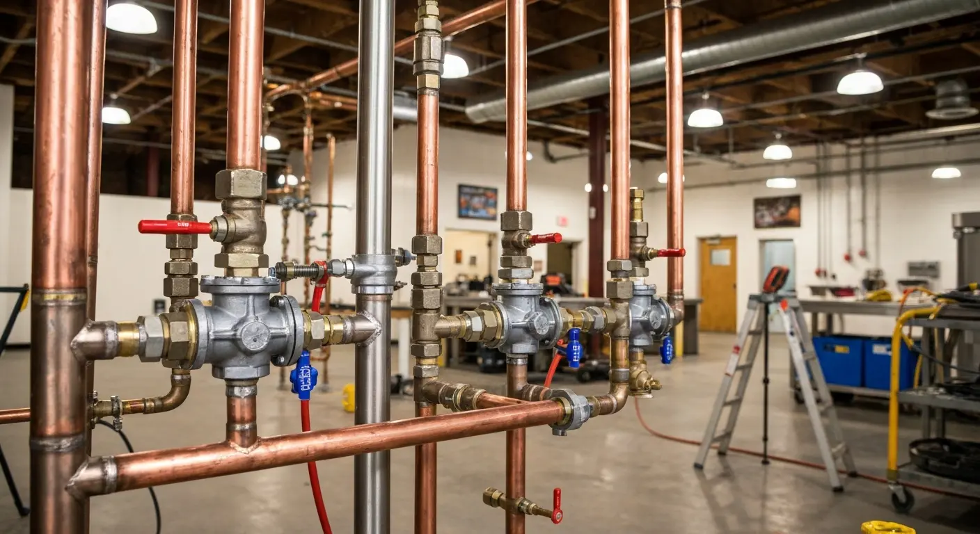 Commercial plumbing installation