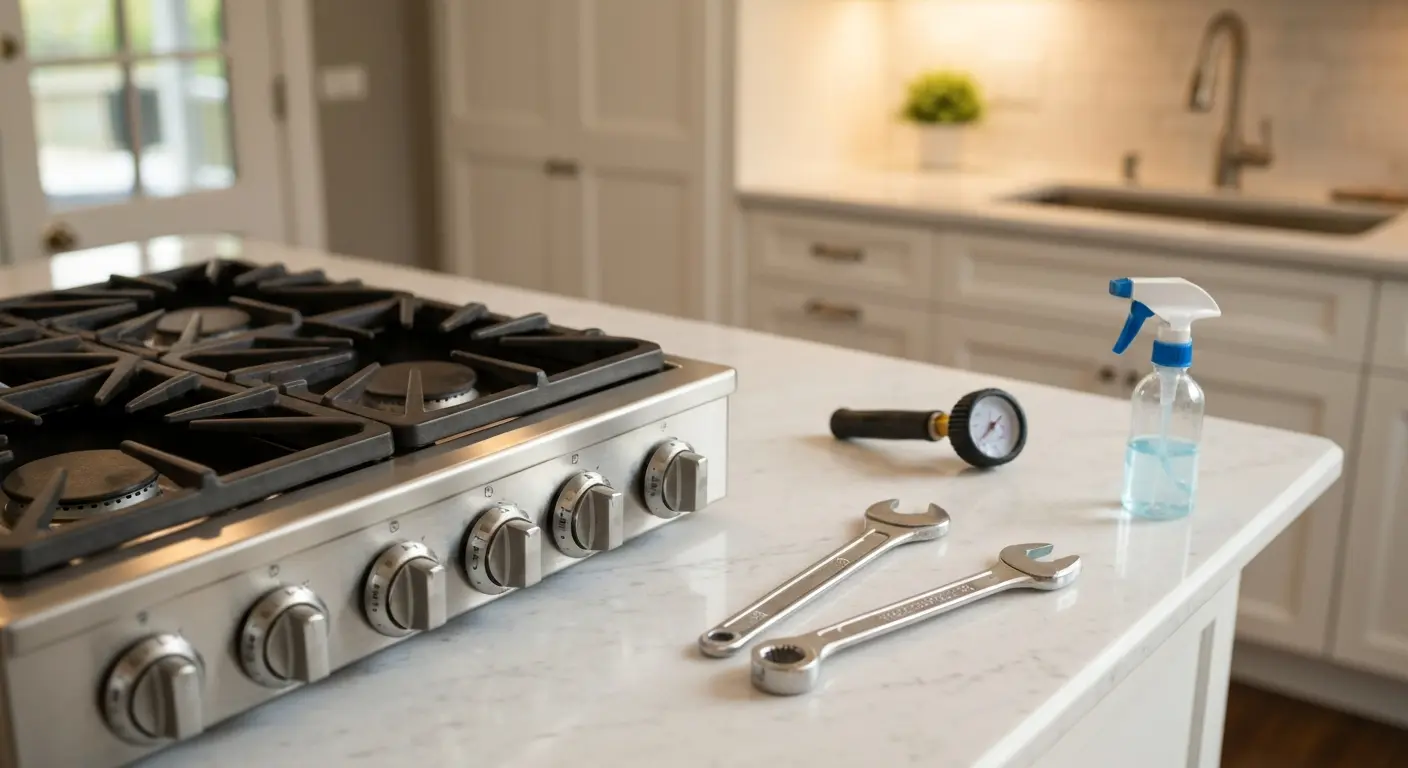 Gas line and appliance hookup