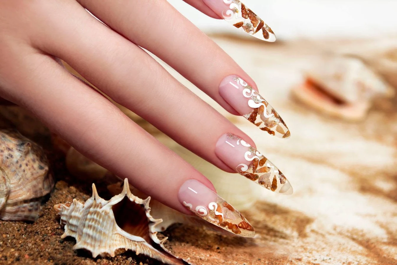 Nail work at White Pearl nail lounge