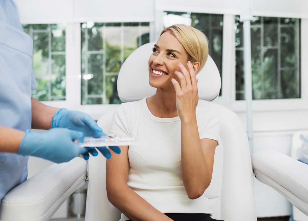 Provider reviewing safety information with a Botox patient