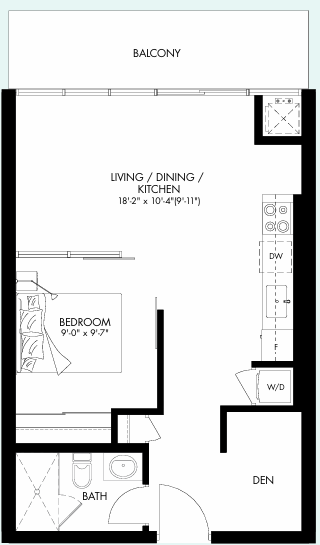 Upper Vista Welland One-Bedroom Locks floor plan