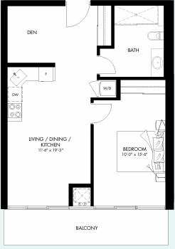 Upper Vista Welland One-Bedroom Harvest floor plan