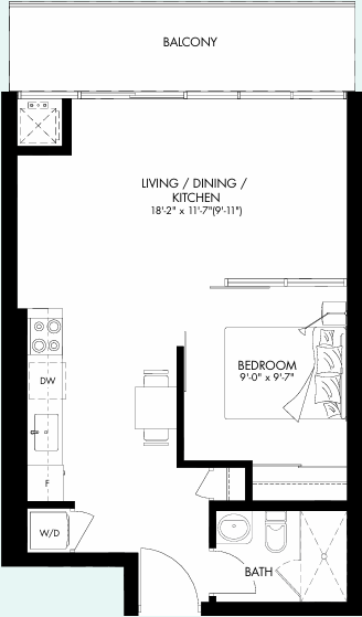 Upper Vista Welland One-Bedroom Vineyard floor plan