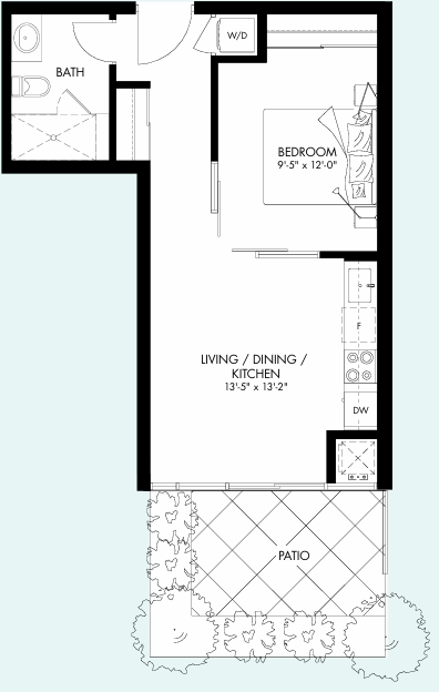 Upper Vista Welland One-Bedroom Shaw floor plan