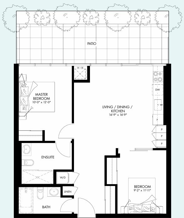 Upper Vista Welland Two-Bedroom Grapevine floor plan