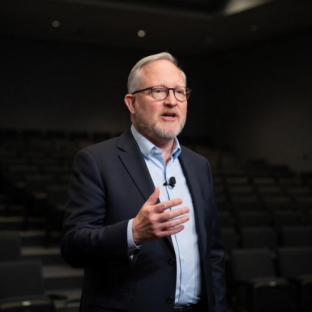 Philip Danielson delivering a keynote address
