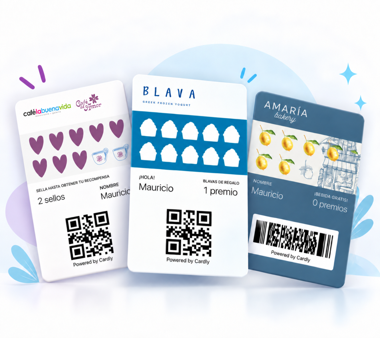 Ejemplos de tarjetas digitales Cardly