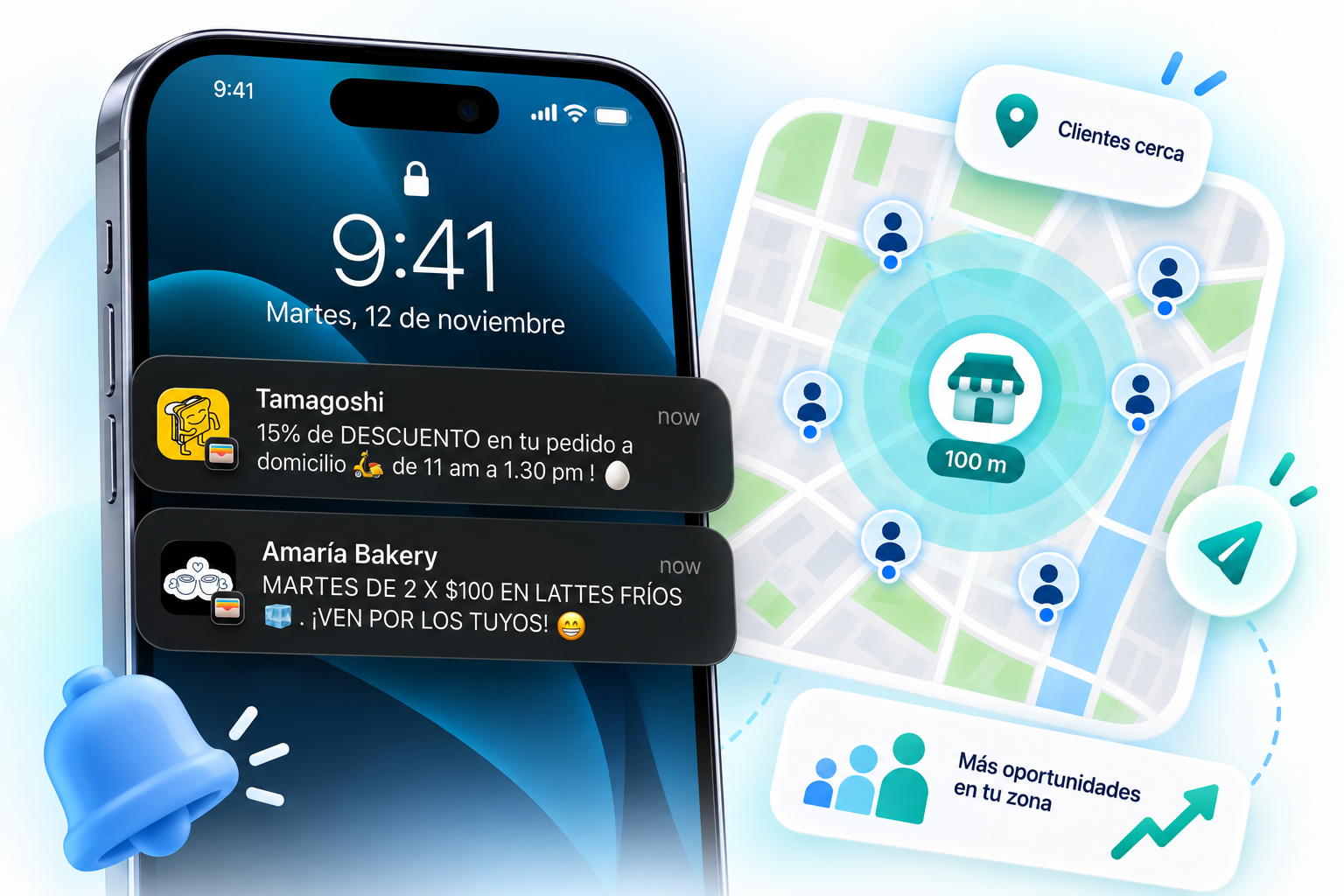 Notificaciones push y geolocalización Cardly