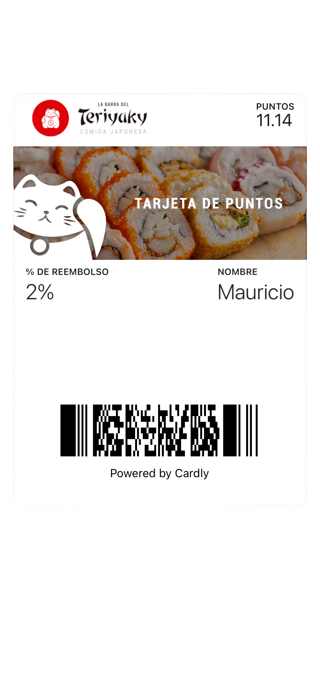 Tarjeta Cardly