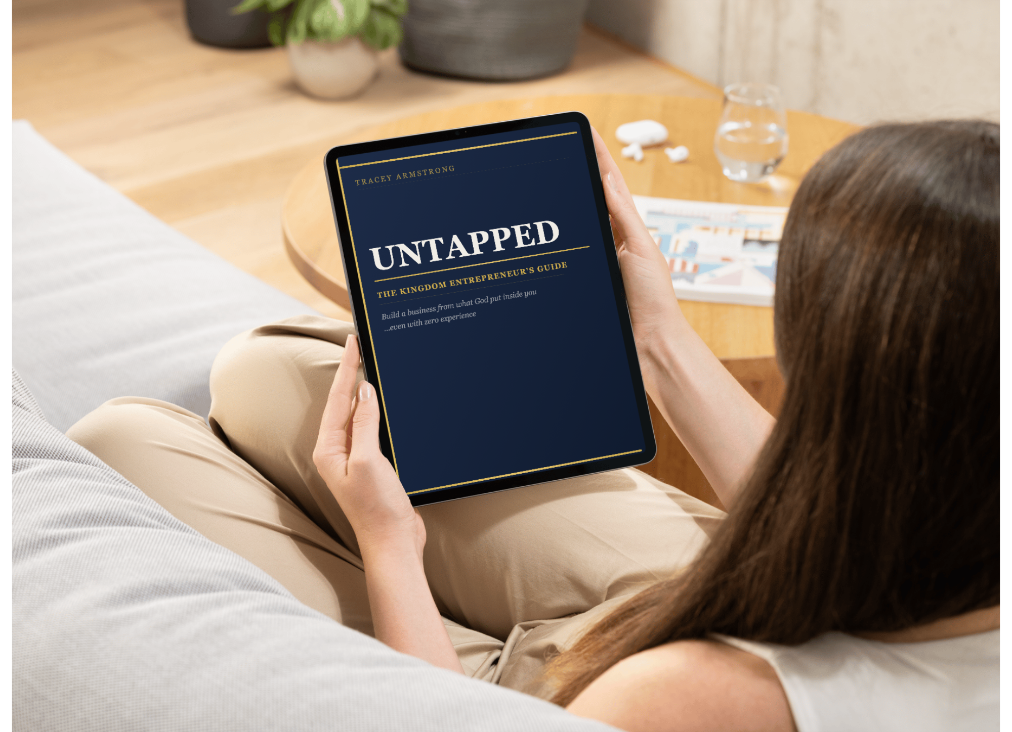 Person reading Untapped on a tablet