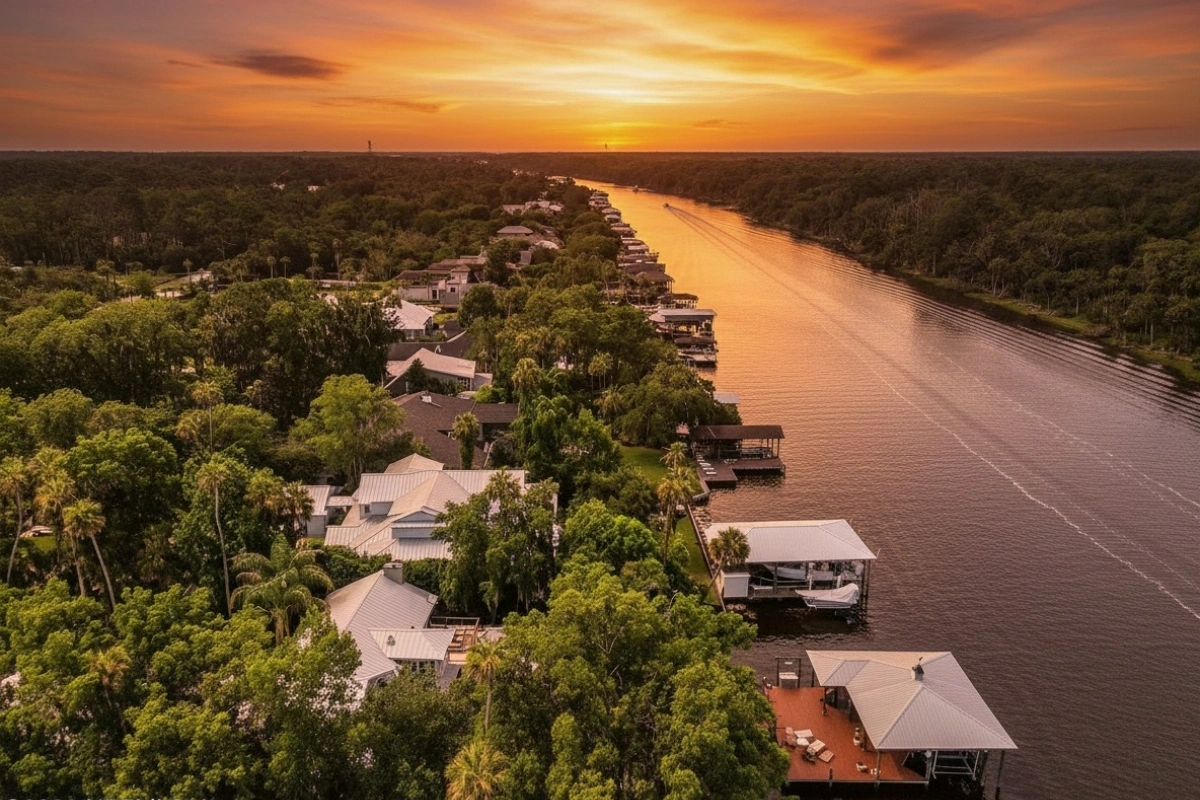 Intracoastal waterway in ponte vedra beach at sunset Intracoastal waterway in ponte vedra beach at sunset