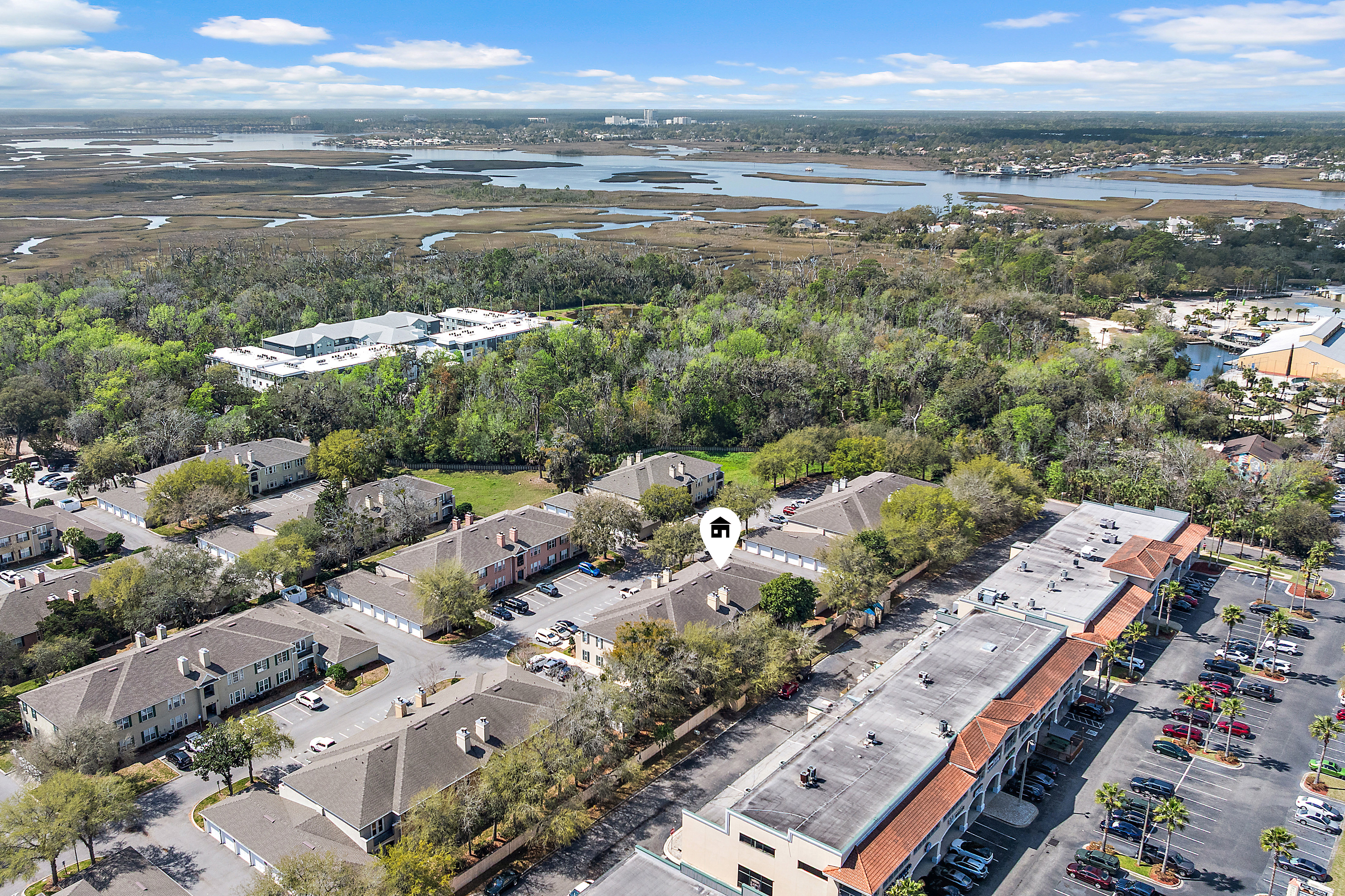 Aerial view of Jacksonville Beach condo for sale