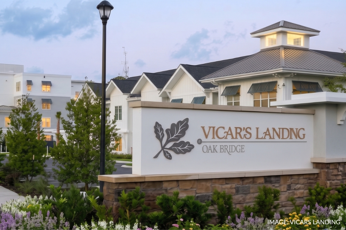 Vicars Landing Oakbridge Monument sign Ponte Vedra Beach Senior Living