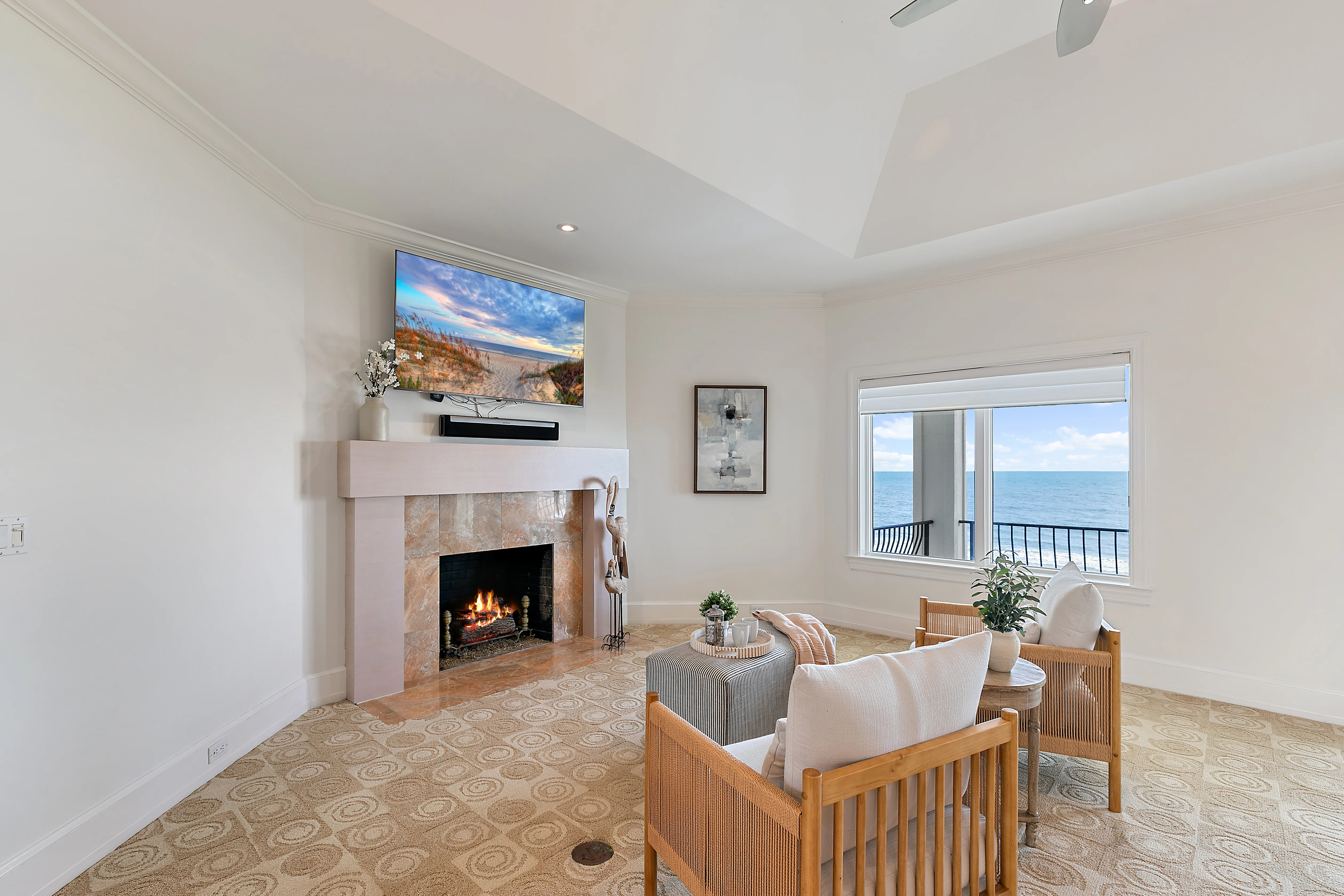 Staged primary site with sitting area and ocean view in Ponte Vedra Beach
