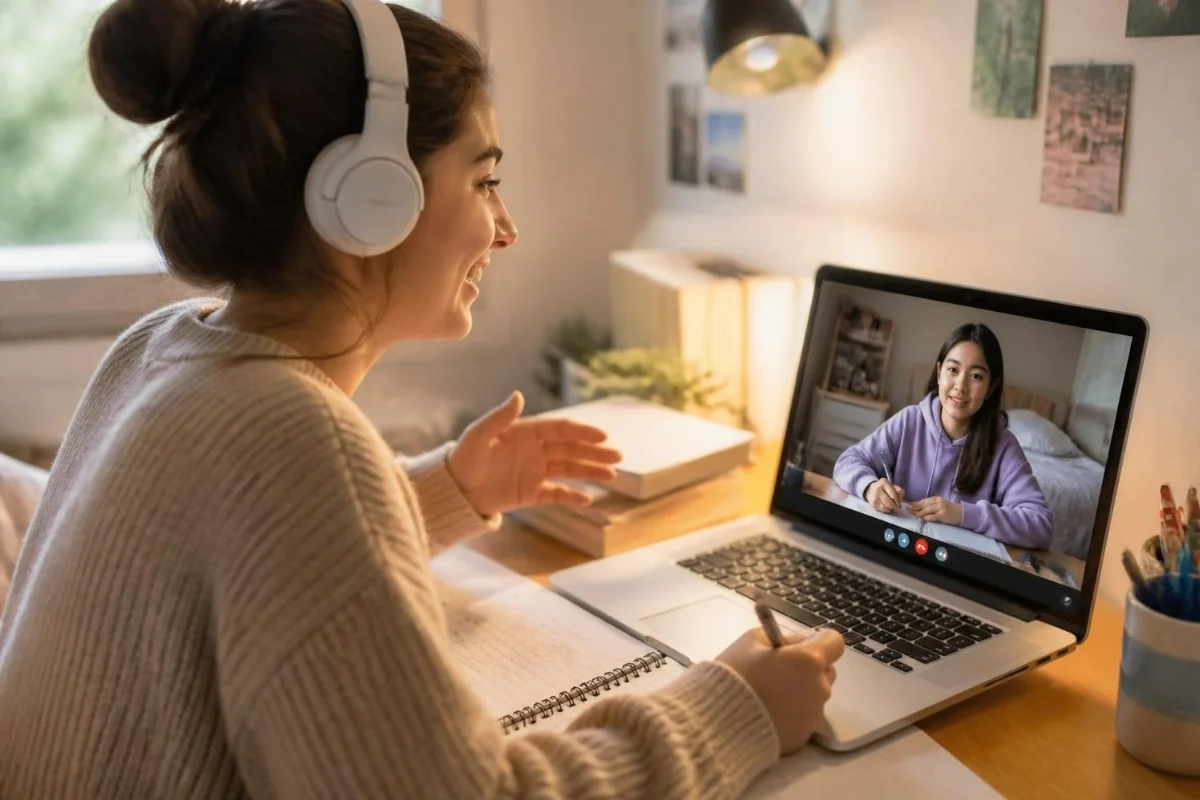 Virtual mentoring with college student and high school student through My College Maps program