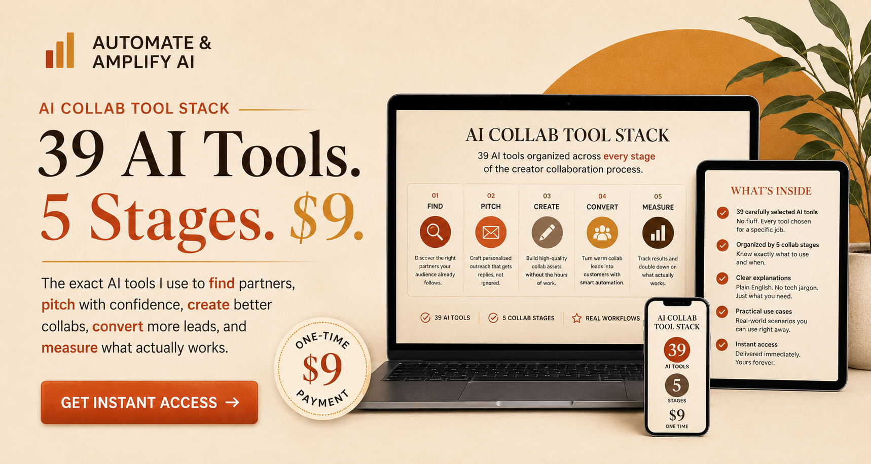 AI Collab Tool Stack — 39 AI tools across 5 stages for $9