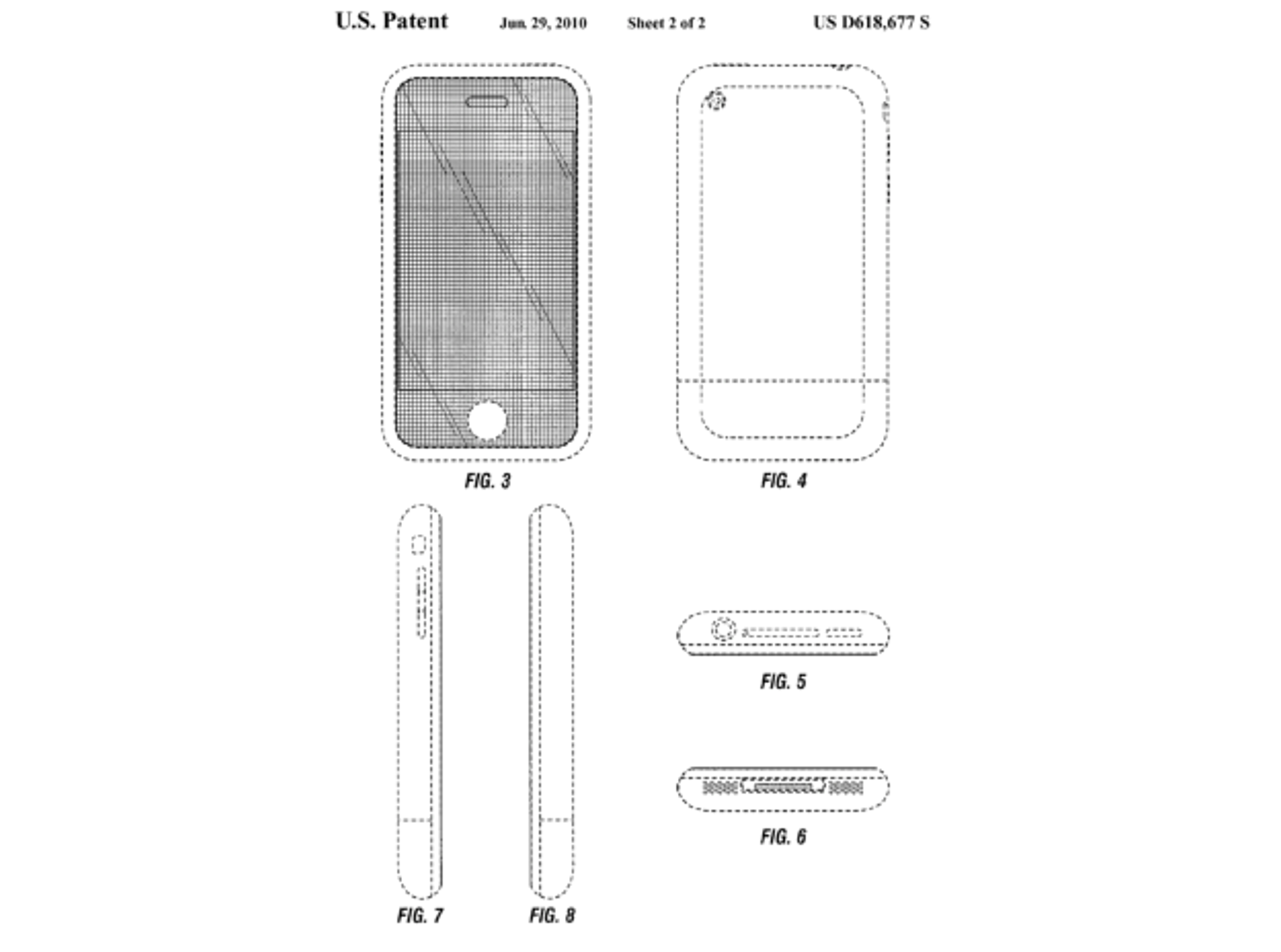 Apple’s patented iPhone design drawing
