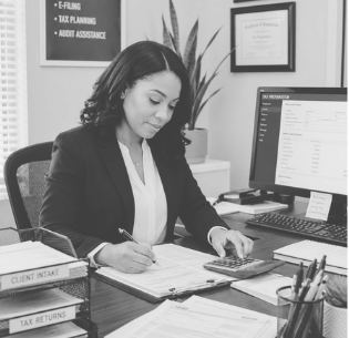 Established tax professional at work