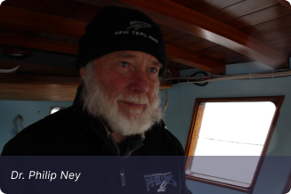 Dr. Philip Ney on board a sailboat supporting Horizons Unbound youth programs