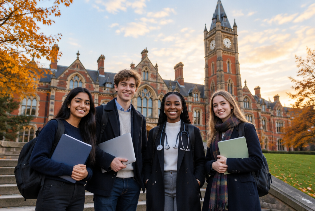 DreamMedic students outside a UK medical school
