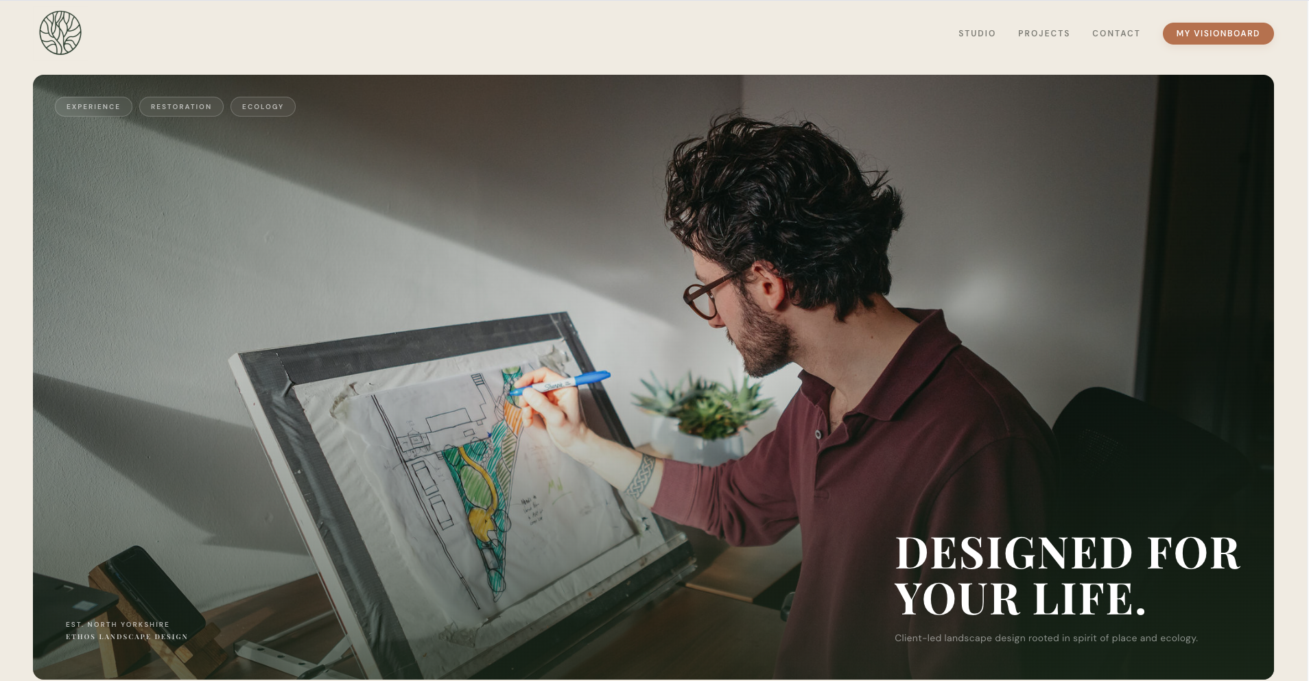 The Ethos Landscape Design website built by Scalefinity