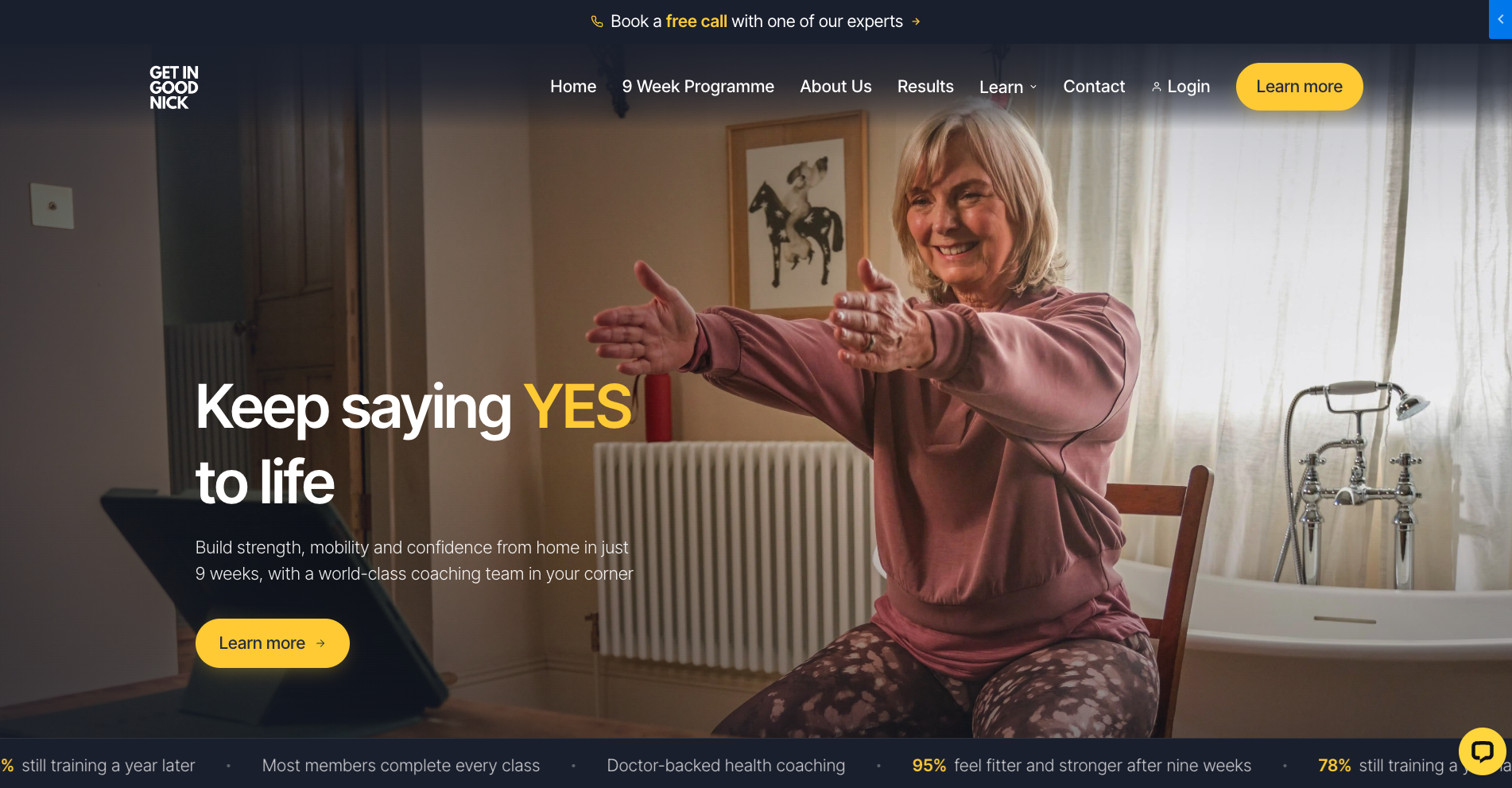 The Get In Good Nick website built by Scalefinity