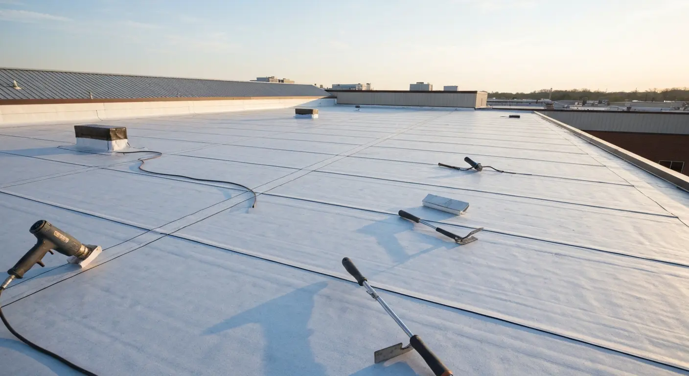 Commercial flat roof installation in Elizabethtown