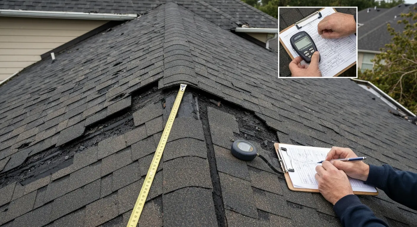 Storm damage roof inspection
