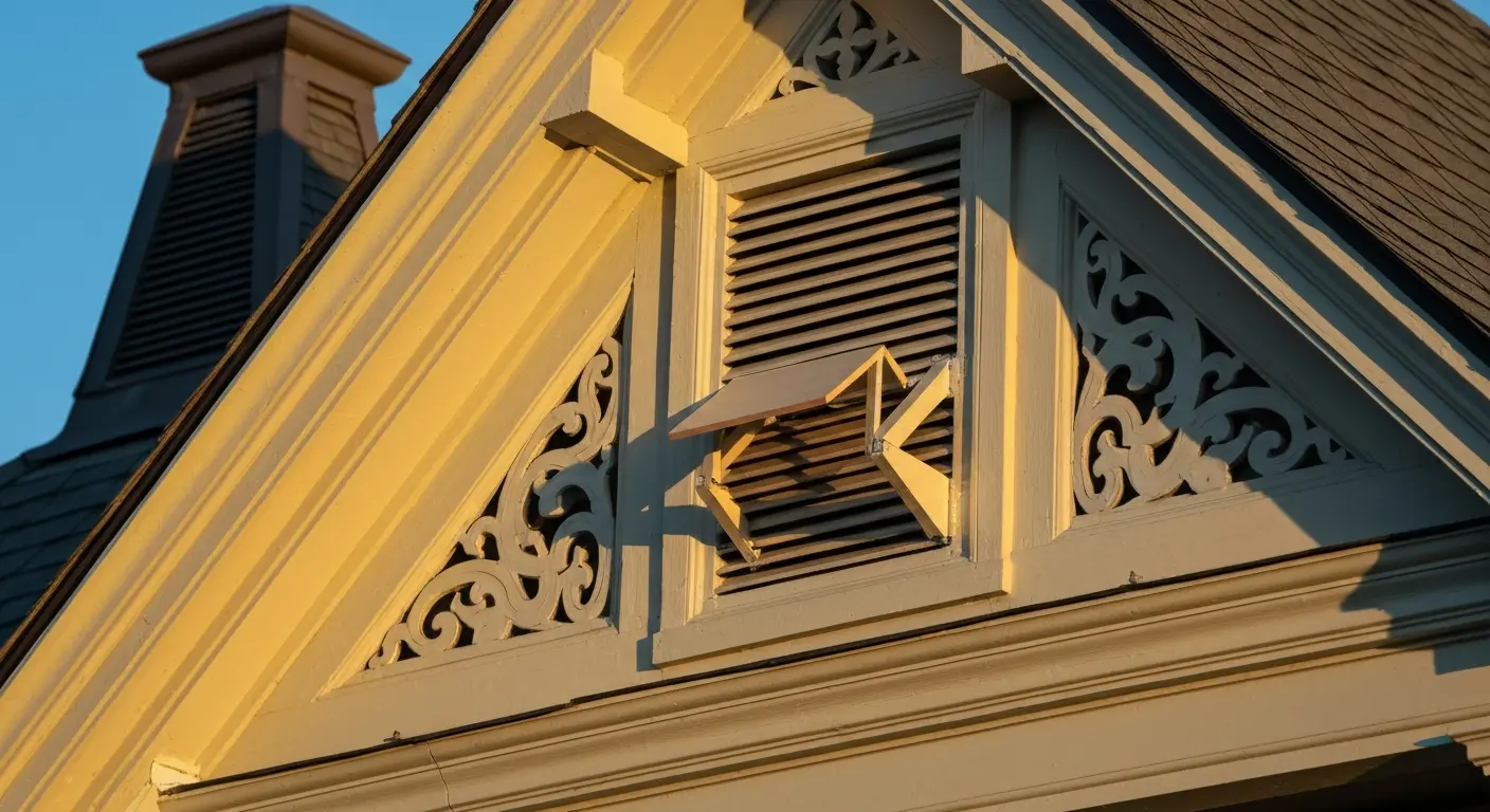 One-way bat exclusion device installed on attic vent