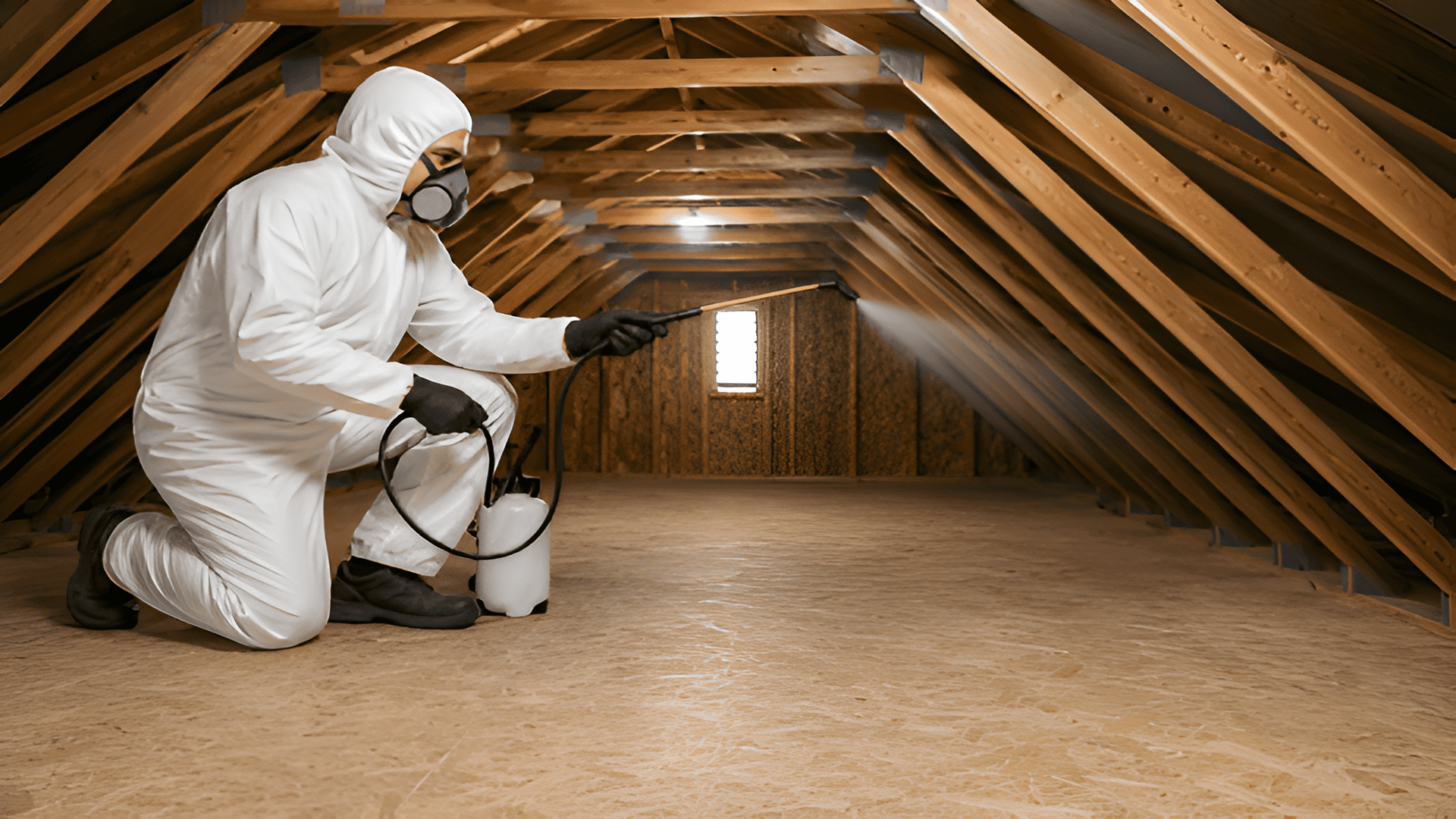 Attic restoration showing old insulation removal and new insulation installation