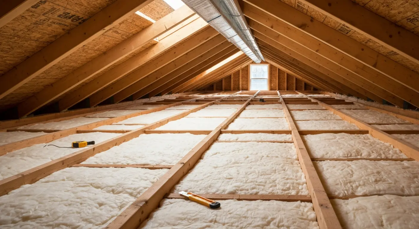 Attic restoration with new insulation