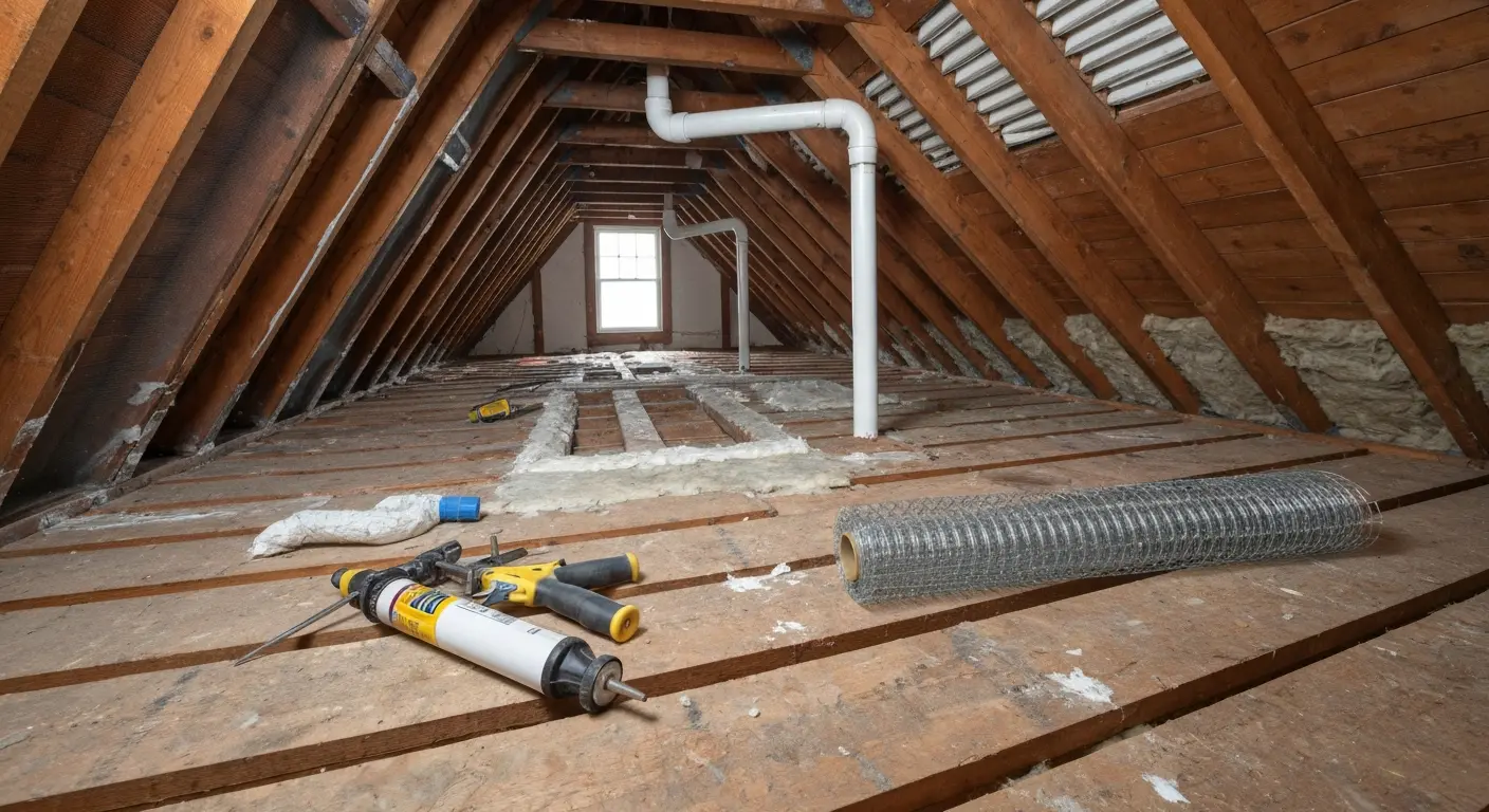 Rodent removal in attic