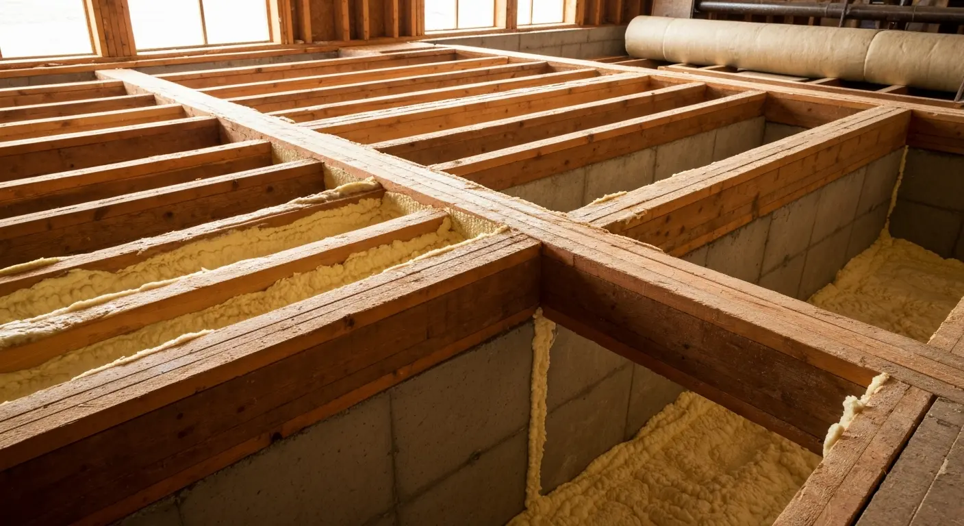 Insulation installation on crawlspace rim joists