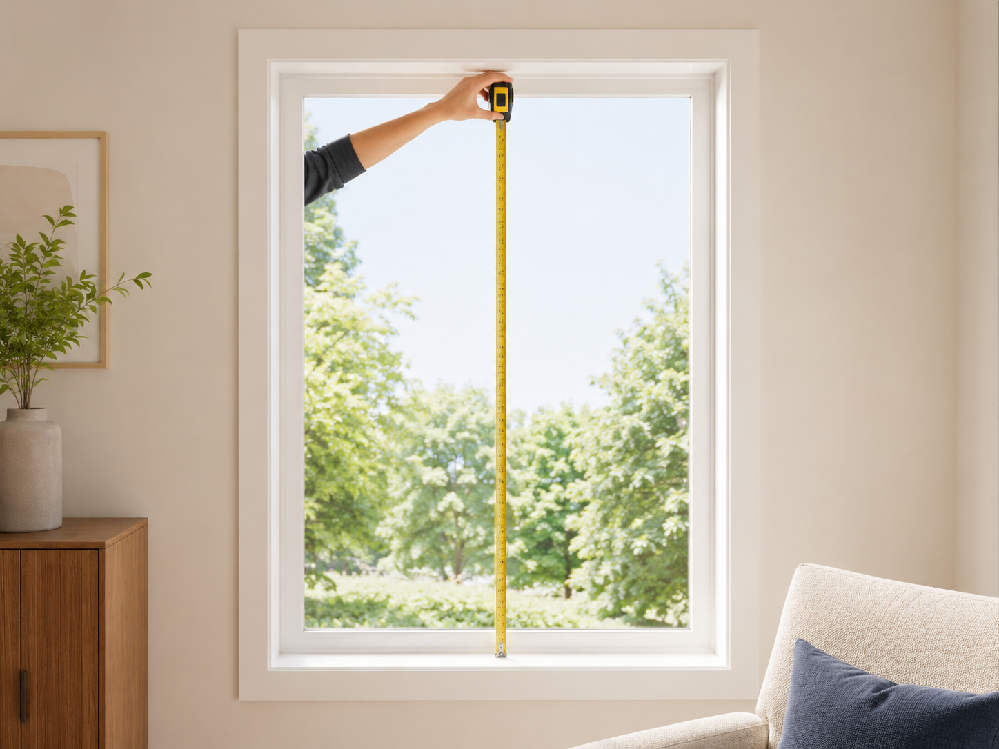 Measuring window height for a custom interior shutter quote