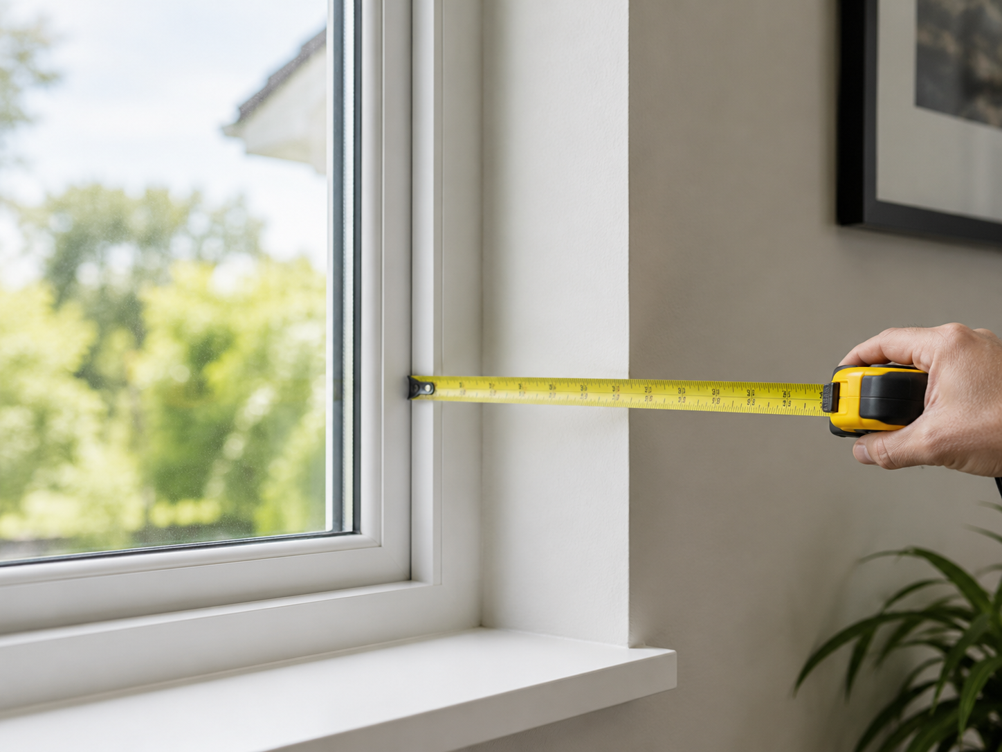 Measuring window depth for inside mount interior shutters