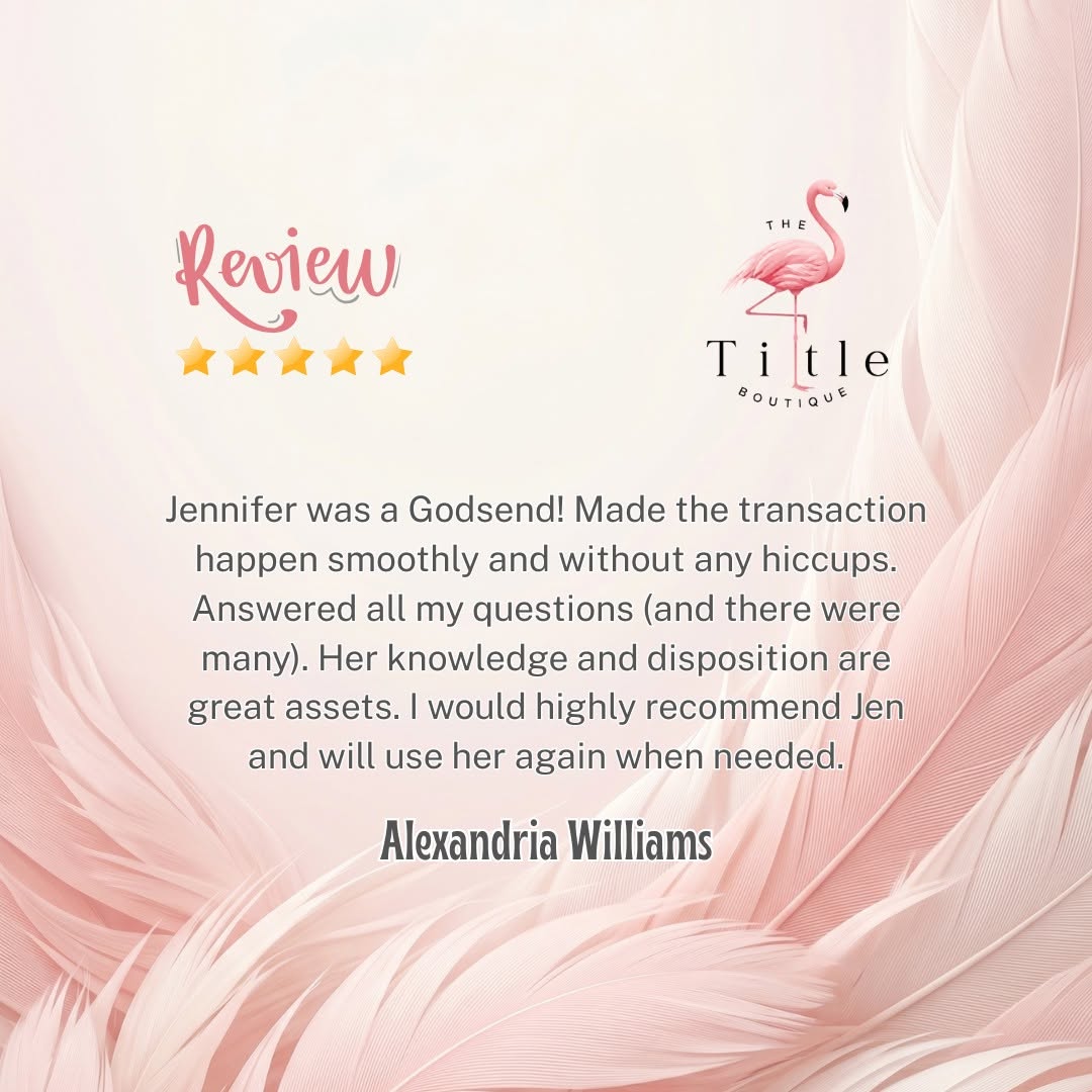 Five-star review from a Title Boutique client