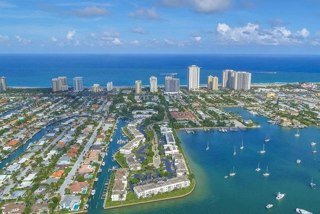 Aerial view of a Palm Beach County neighborhood where The Title Boutique has closed