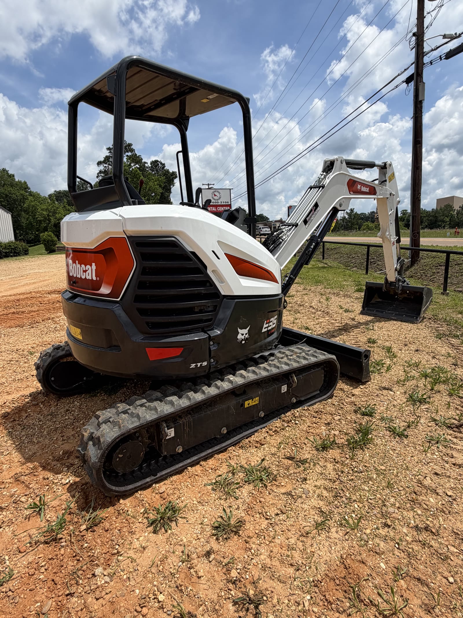 Bobcat E35 mini excavator on Cardinal Hardware's lot