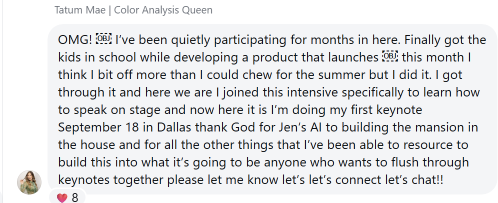 Customer testimonial about preparing for her first keynote.