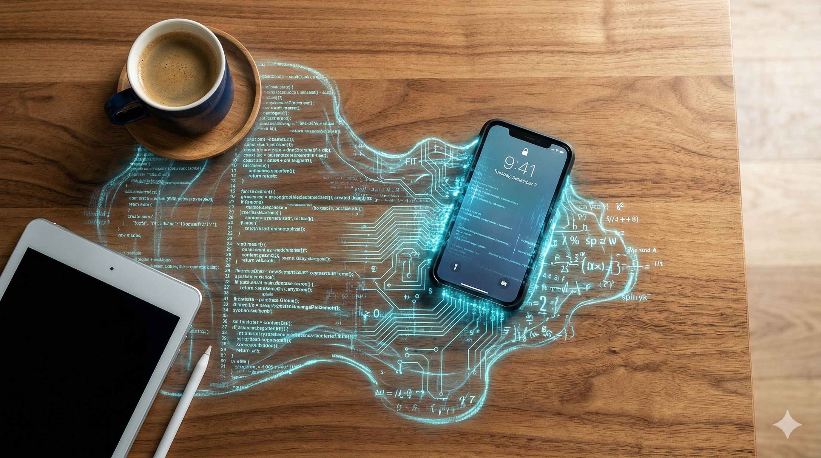 Side profile of a relaxed IT professional in a flannel shirt working at a wooden desk in a sunlit office. He is looking at a computer monitor displaying a clean security dashboard with green "System Status: Protected" icons, conveying a sense of control and safety.