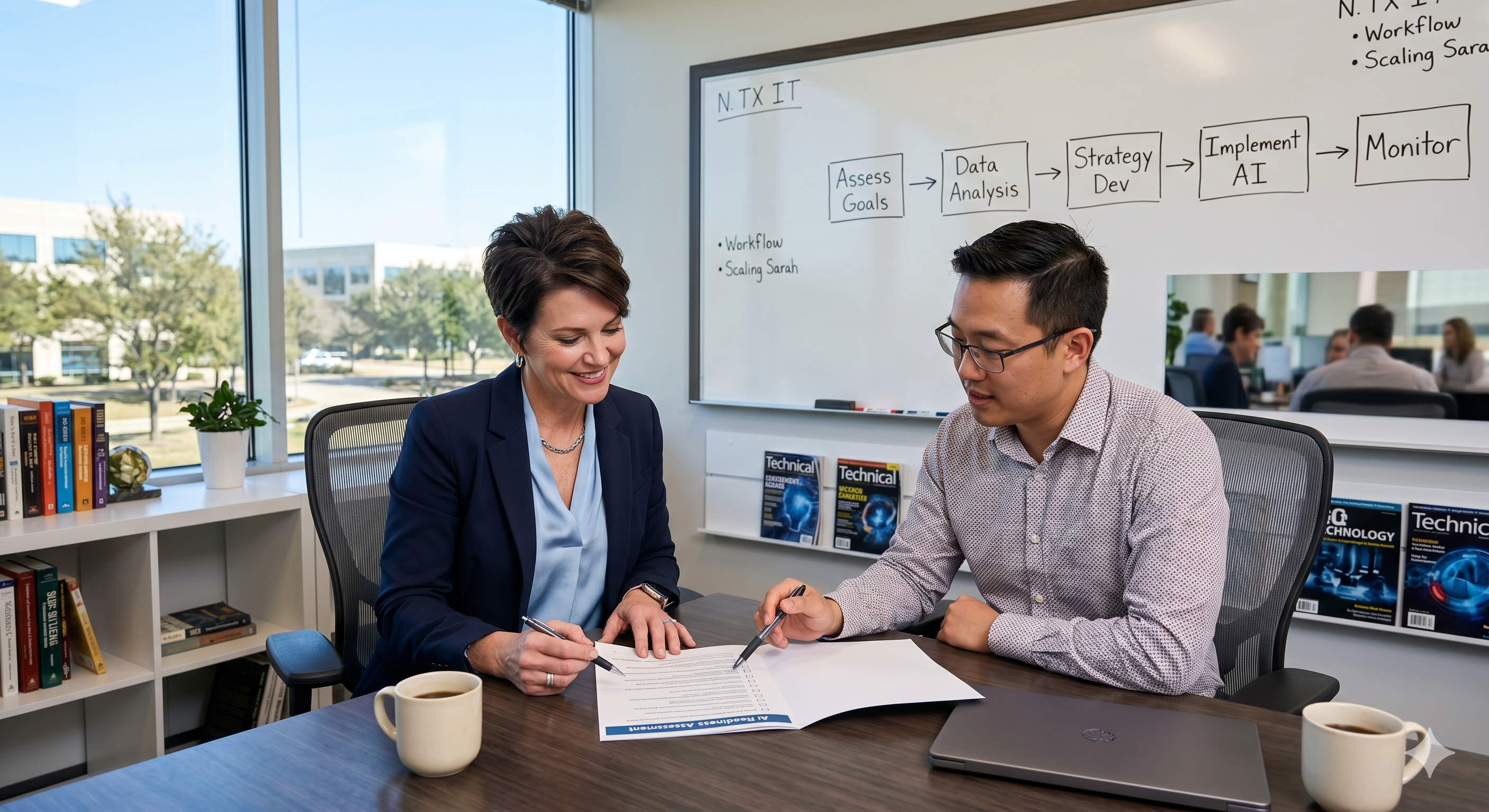 CEO conducting an AI readiness assessment with an M3 Networks strategist CEO conducting an AI readiness assessment with an M3 Networks strategist