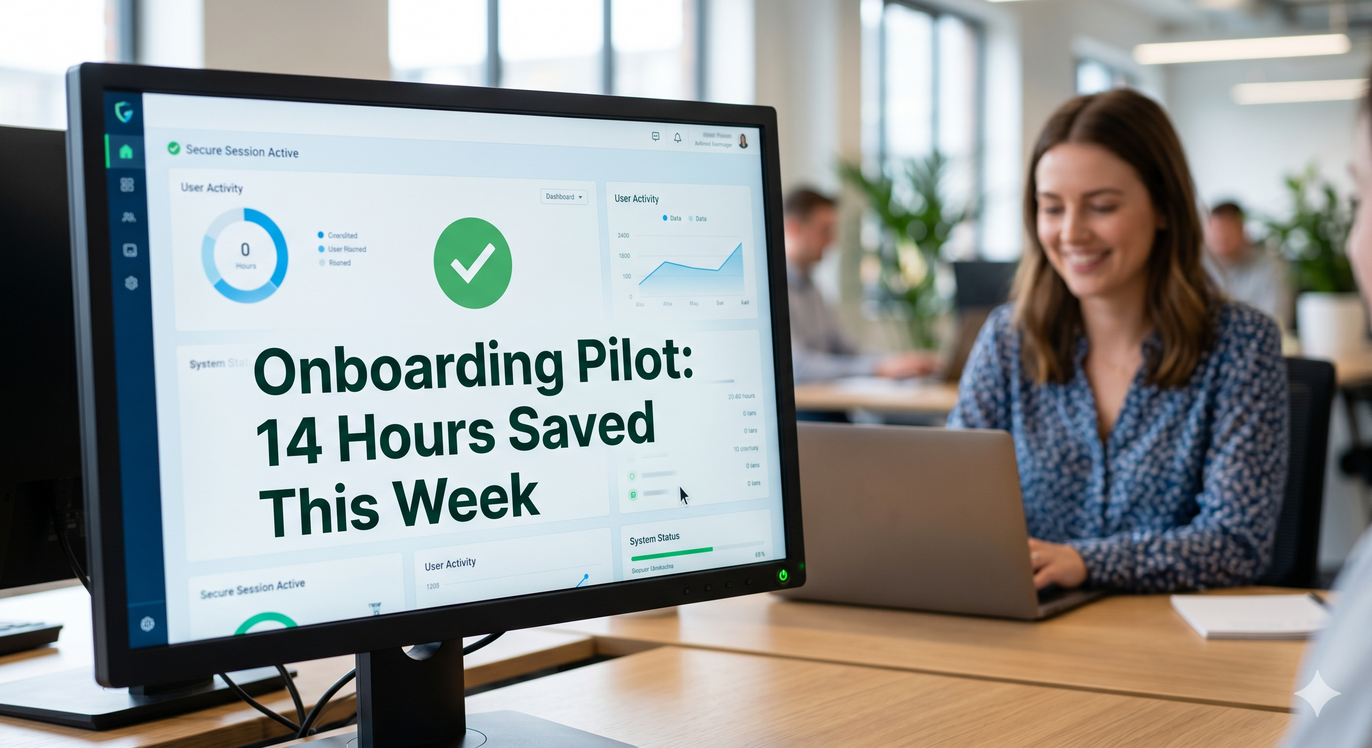 A small business dashboard tracking time saved during an AI pilot test A small business dashboard tracking time saved during an AI pilot test
