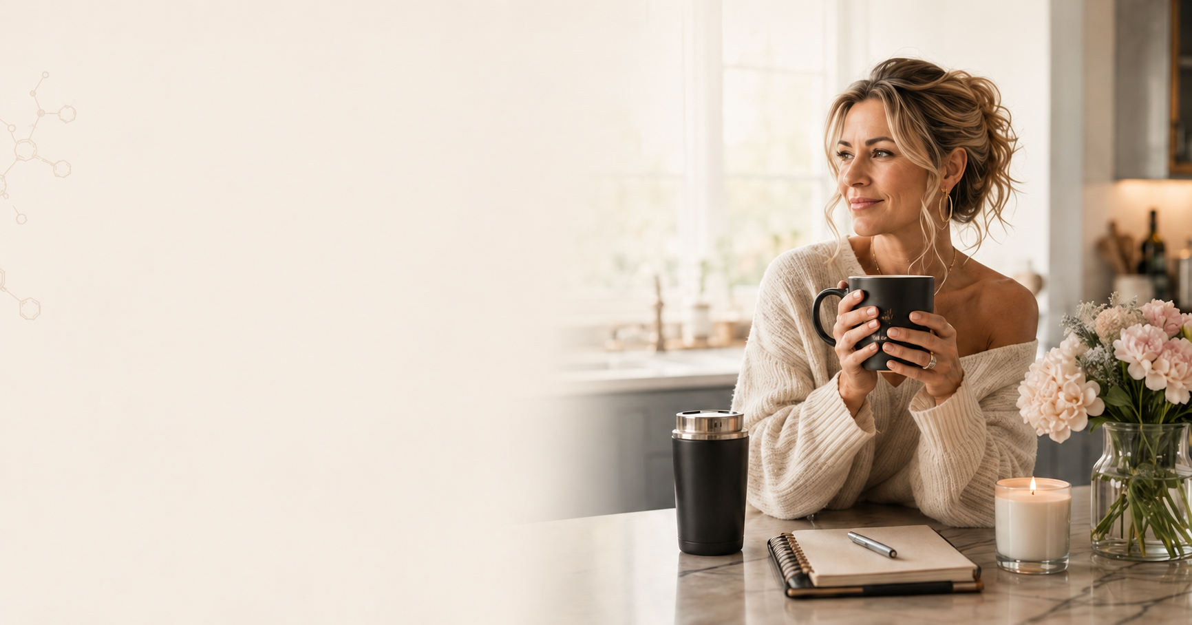 Woman enjoying a calm morning at home