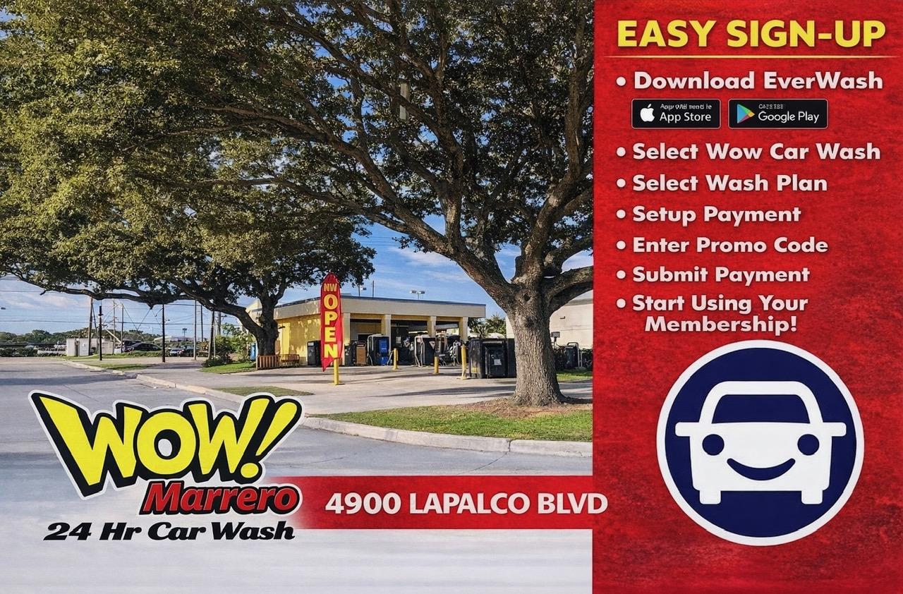 WOW! Marrero 24 Hr Car Wash logo