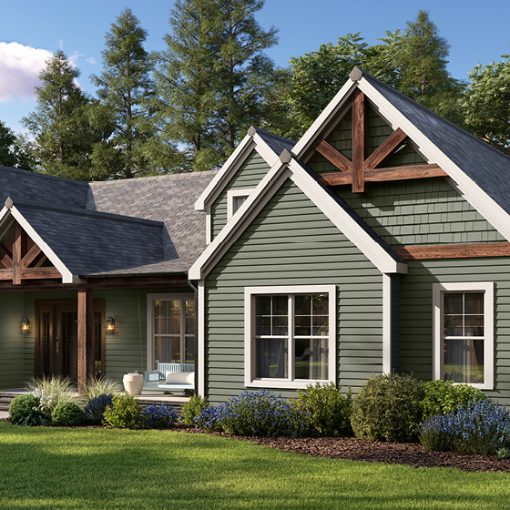 Clean finished house exterior