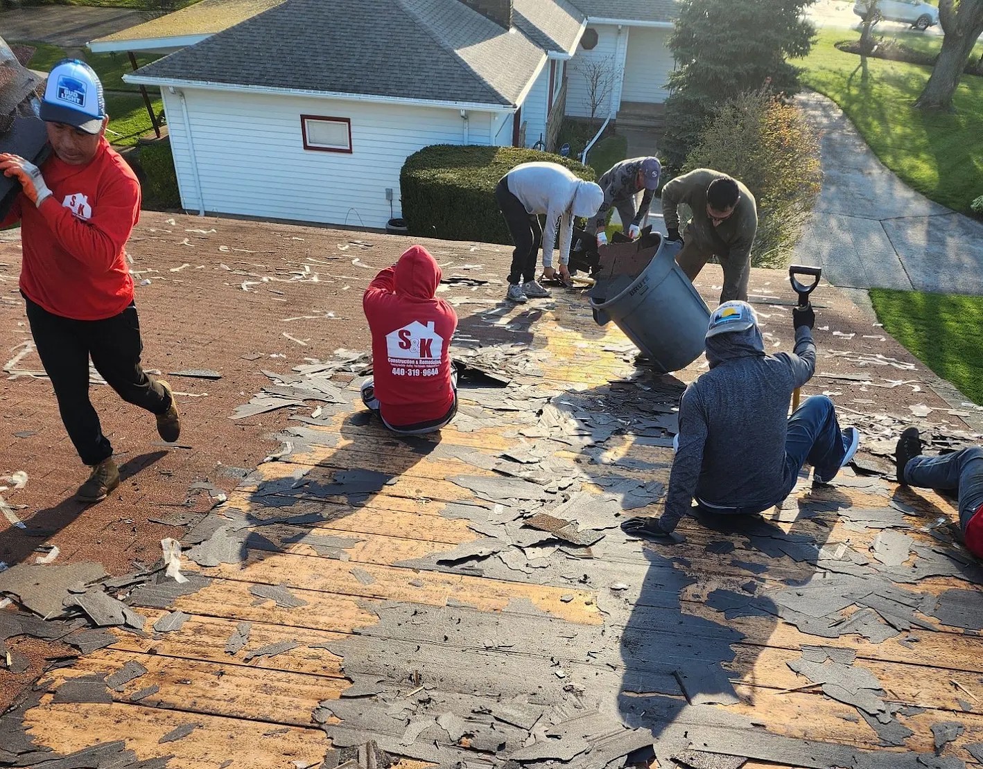 Storm damaged roof inspected by S&K Roofing