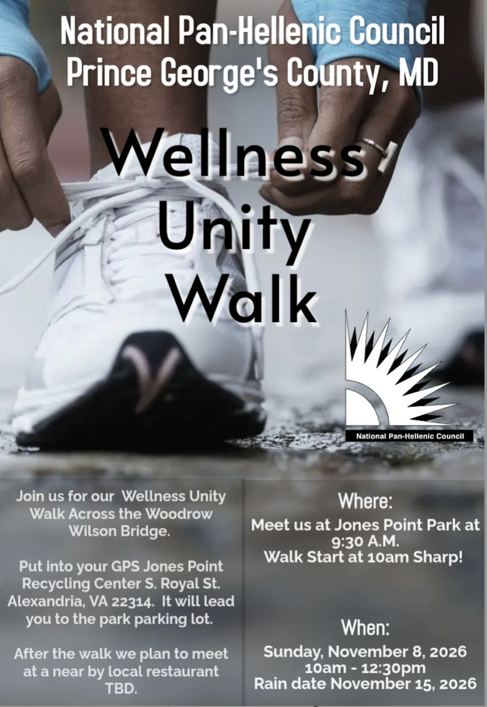 NPHC Prince George&rsquo;s County Wellness Unity Walk Flyer