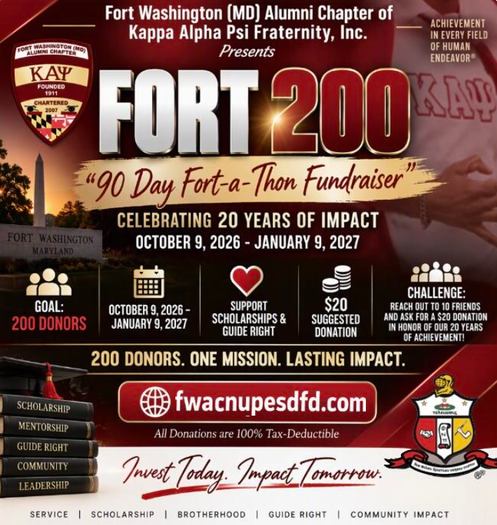 Fort 200 &mdash; 90 Day Fort-a-Thon Fundraiser Flyer &mdash; Celebrating 20 Years of Impact
