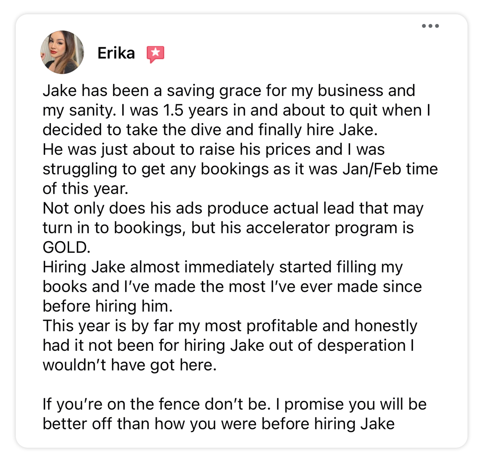 Beauty Booking Accelerator Client Review
