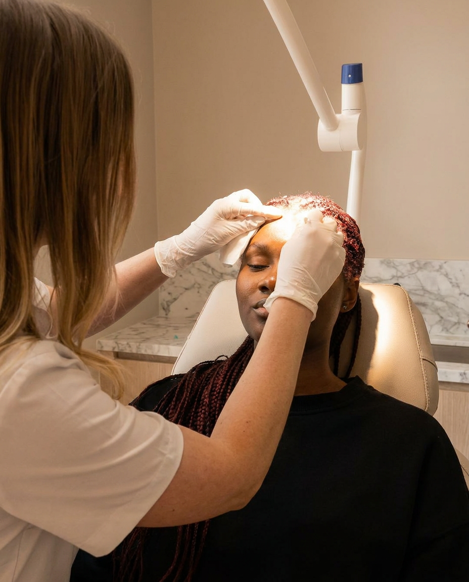 Arts bereidt de behandelzone voor bij Cliniq By Fay